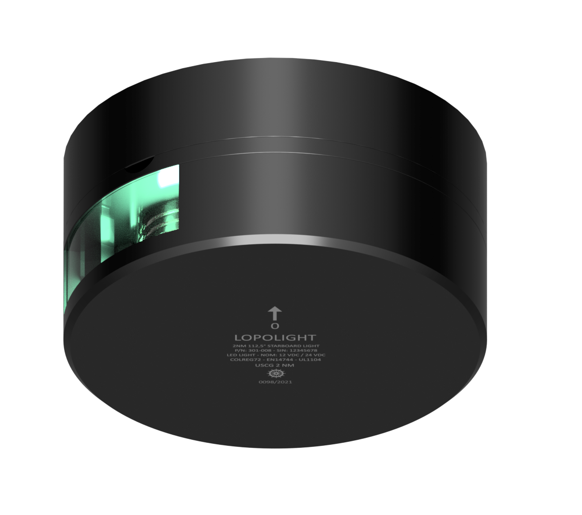 2nm 112,5° Green, STBD, upside/down W/FB-base 2nm 112,5° Green, STBD, upside/down W/FB-base